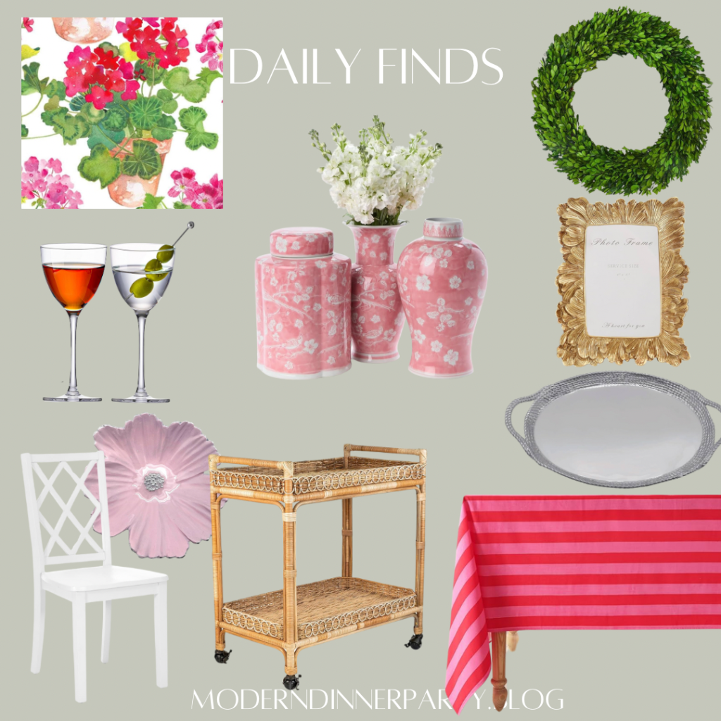 Pink and Green Geranium Tablescape